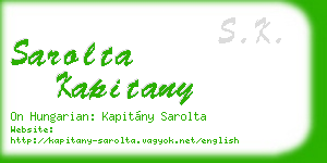 sarolta kapitany business card